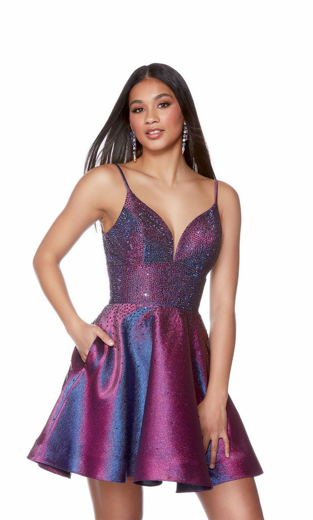 Alyce Paris A-Line Hot Stone Homecoming Dress 3167