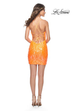 La Femme Sequin Lace-up Back Homecoming Dress 31732