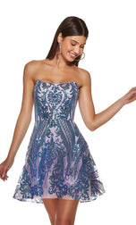 Alyce Paris Strapless Sequin HoCo Dress 3773