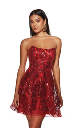 Alyce Paris Strapless Sequin HoCo Dress 3773