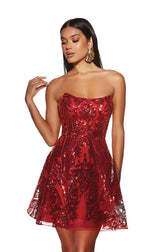 Alyce Paris Strapless Sequin HoCo Dress 3773