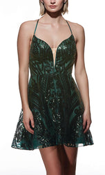 Alyce Paris Sequin A-Line Homecoming Dress 3775