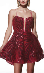 Alyce Paris A-Line Sequin Homecoming Dress 3783