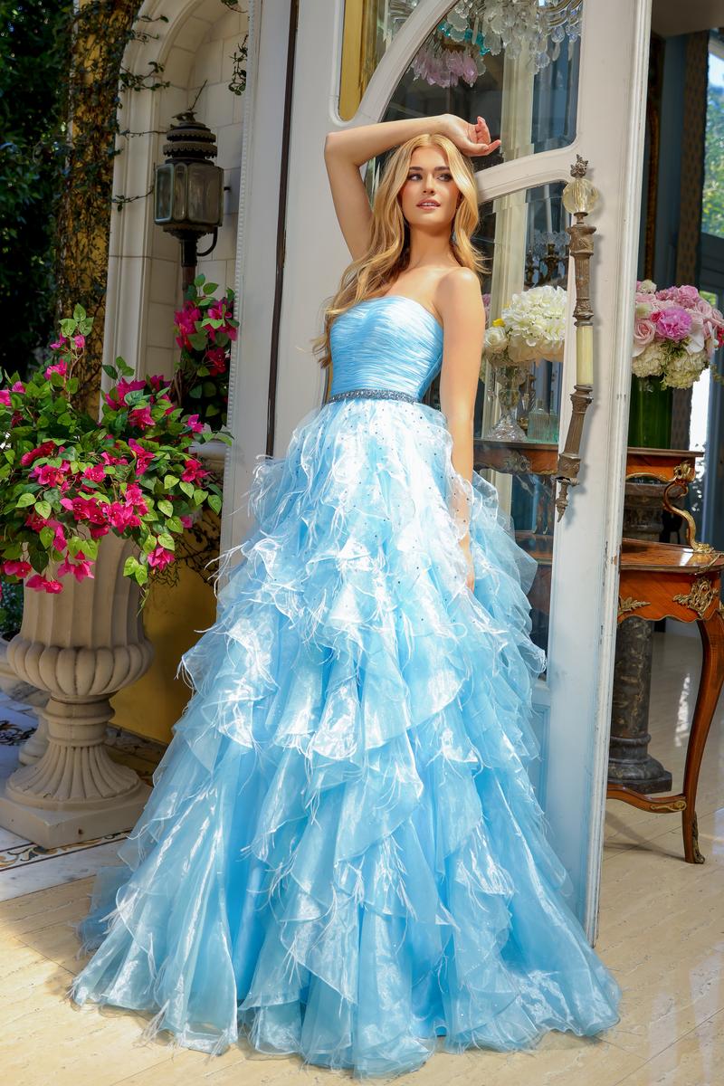 Ava Presley Strapless Ruffle Pageant Dress 39555