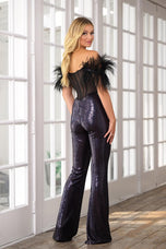 Ava Presley Corset Feather Jumpsuit 39577