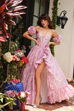 Ava Presley Ruffle Print Prom Dress 40035