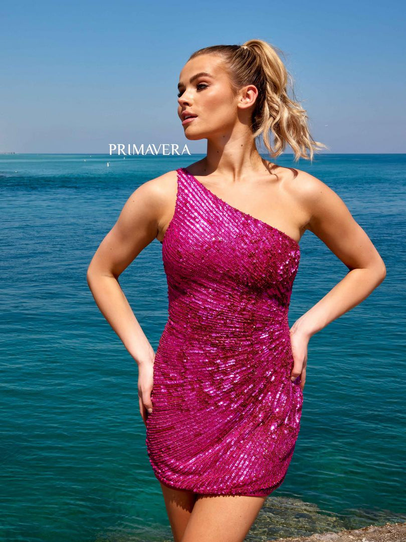 Primavera One Shoulder Homecoming Dress 4055