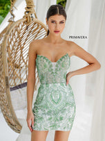 Primavera Peaked Bodice Beaded Homecoming Dress 4226