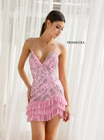 Primavera Beaded Ruffle Hem Homecoming Dress 4242