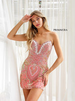Primavera Strapless Illusion Homecoming Dress 4243