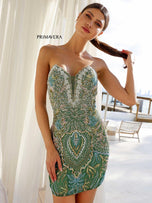 Primavera Strapless Illusion Homecoming Dress 4243