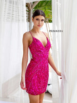 Primavera V-Neck Lace-up Back Homecoming Dress 4250