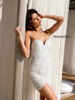 Primavera Couture Strapless Beaded Homecoming Dress 4259