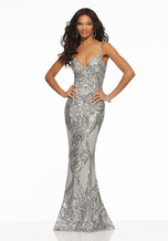 Morilee Long Sequin V-Neck Prom Dress 43032