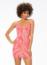 ASHLEYlauren Strapless Sequin Homecoming Dress 4500 - B