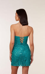 Alyce Paris Strapless Sequin Corset HoCo Dress 4616