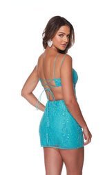 Alyce Paris V-Neck Cut Out Homecoming Dress 4644