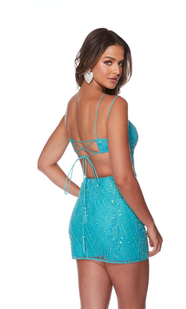 Alyce Paris V-Neck Cut Out Homecoming Dress 4644