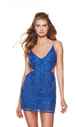 Alyce Paris V-Neck Cut Out Homecoming Dress 4644