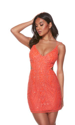 Alyce Paris V-Neck Cut Out Homecoming Dress 4644