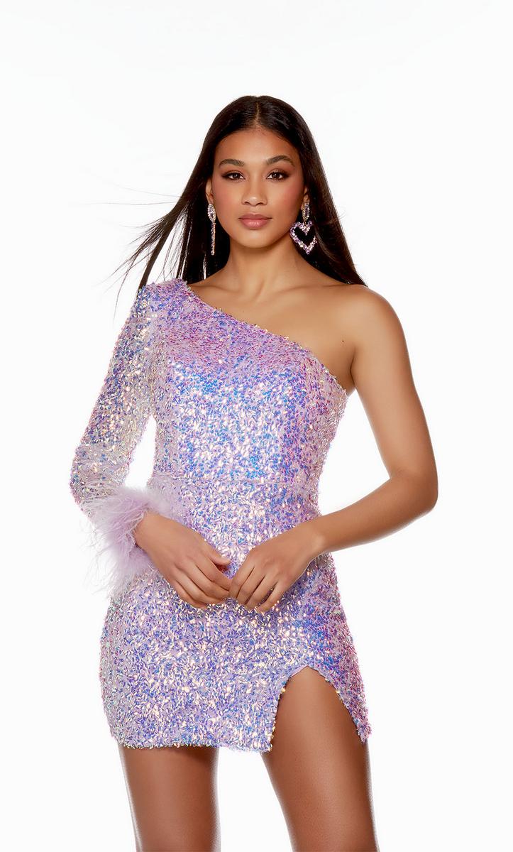 Alyce Paris One Shoulder Sequin HoCo Dress 4752