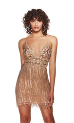 Alyce Paris Short Fringe Homecoming Dress 4801