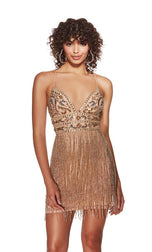 Alyce Paris Short Fringe Homecoming Dress 4801