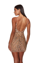 Alyce Paris V-Neck Beaded Homecoming Dress 4802