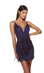 Alyce Paris Plunging Fringe HoCo Dress 4803