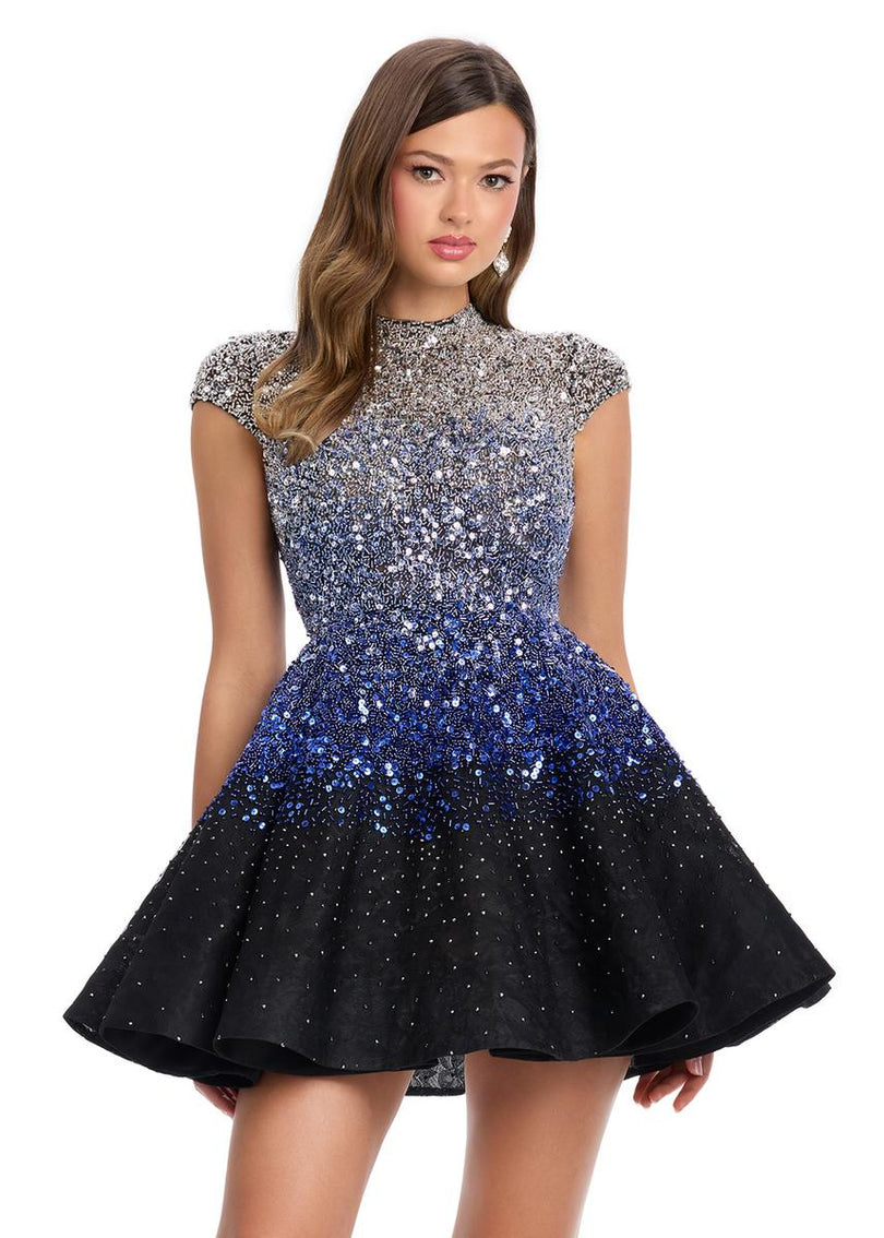 ASHLEYlauren Ombre Sequin Cocktail Dress 4804