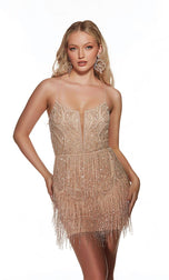 Alyce Paris Sequin Fringe Homecoming Dress 4807