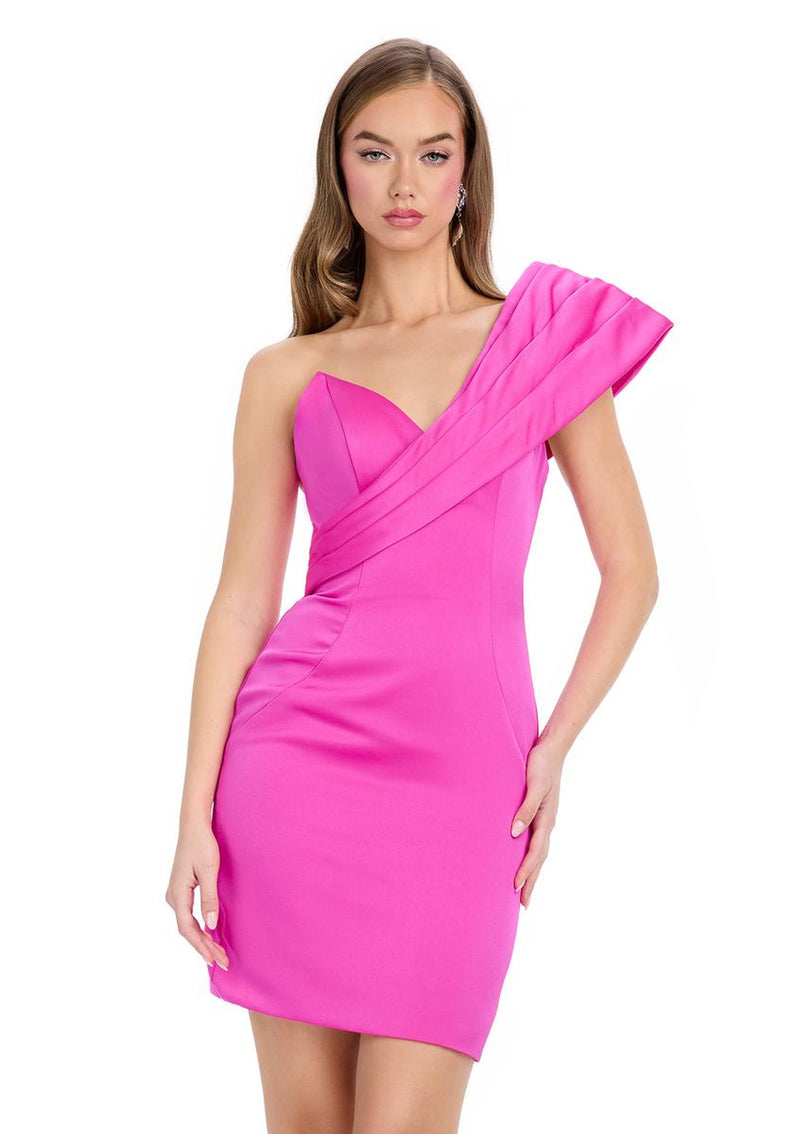 ASHLEYlauren One Shoulder Cocktail Dress 4810