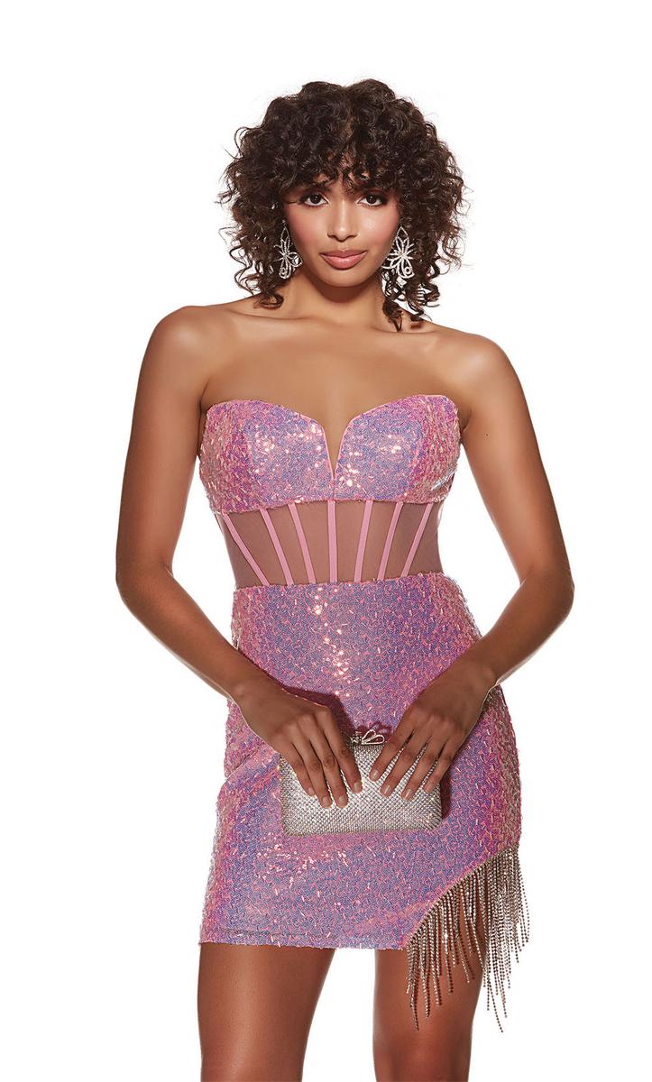 Alyce Paris Sequin Illusion Corset HoCo Dress 4811