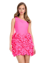 ASHLEYlauren 3D Floral Scuba Short Dress 4813