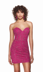 Alyce Paris Strapless Tight Homecoming Dress 4861