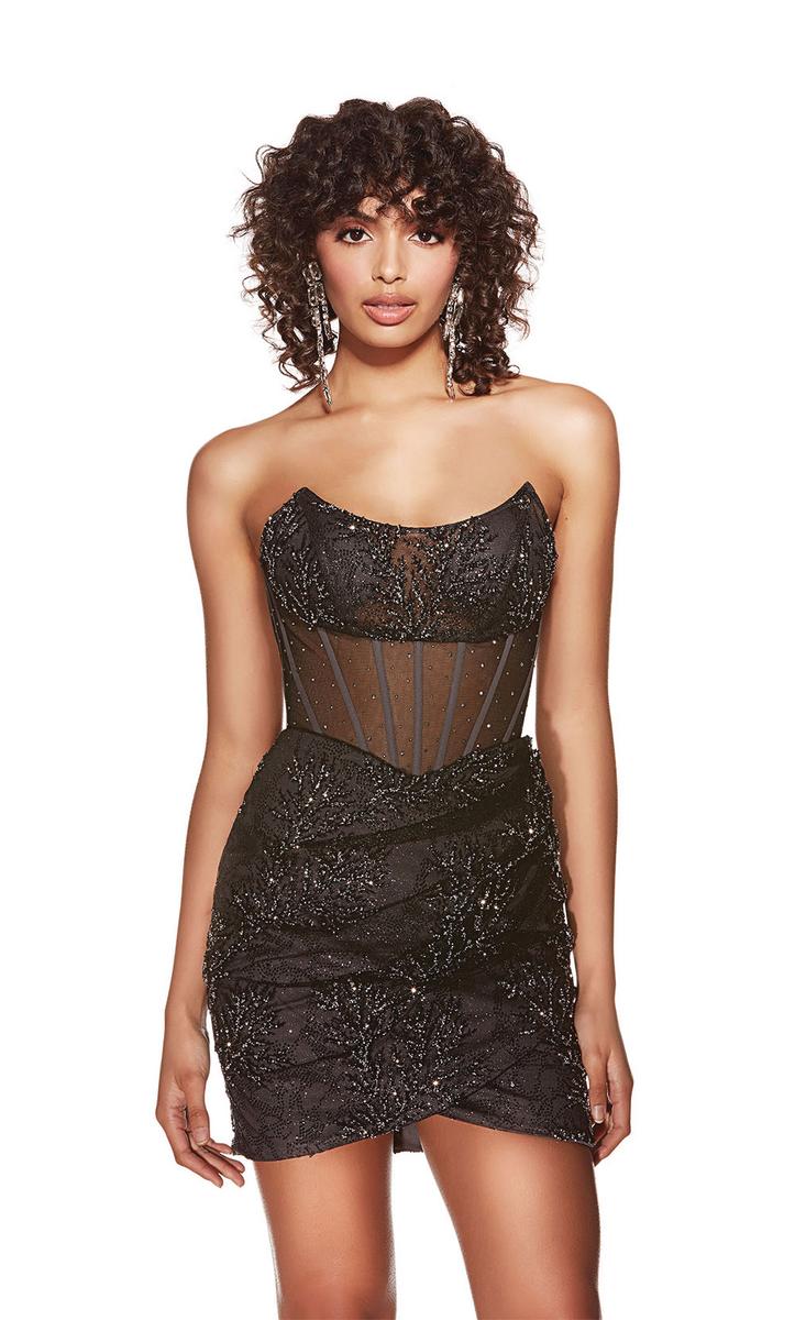 Alyce Paris Ruched Corset Homecoming Dress 4864