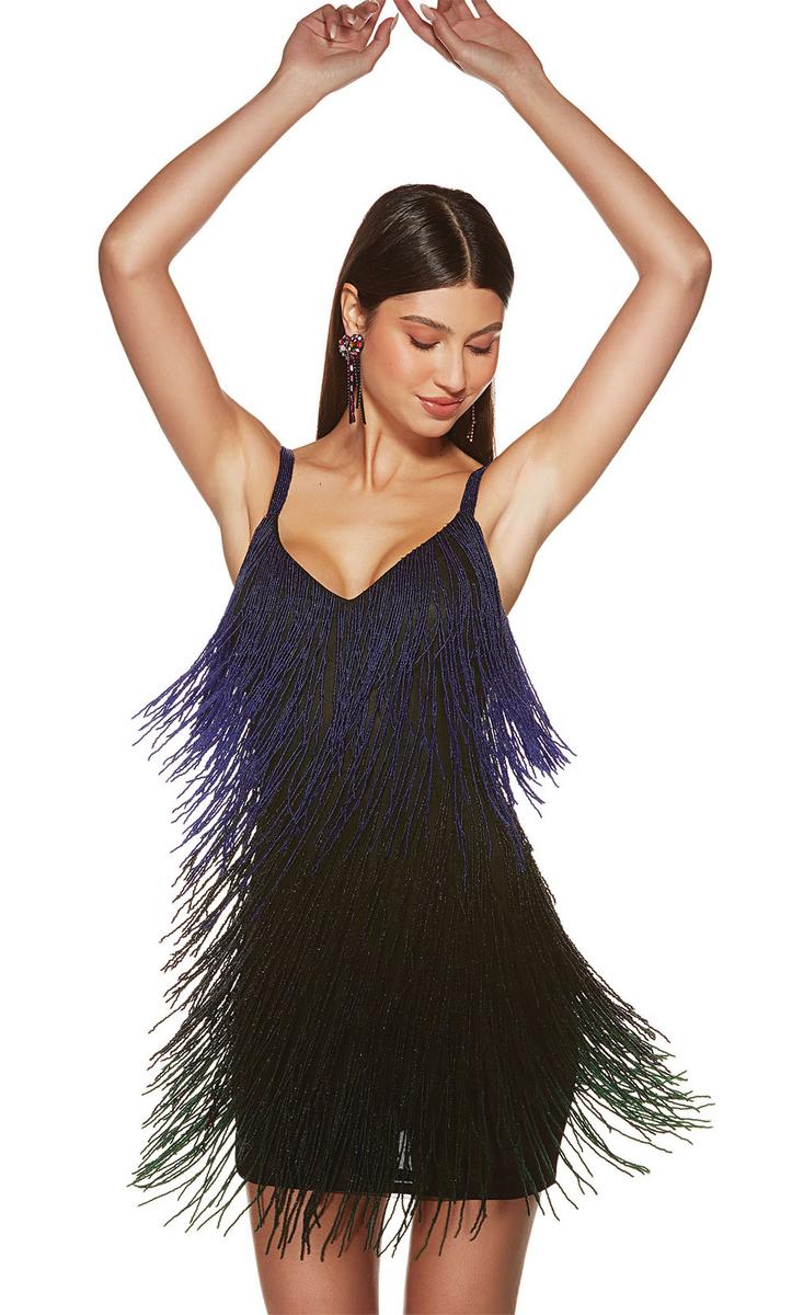 Alyce Paris Beaded Fringe Homecoming Dress 4875