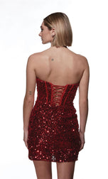 Alyce Paris Strapless Sequin Homecoming Dress 4909