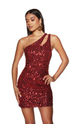 Alyce Paris One Shoulder Sequin HoCo Dress 4913