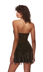 Alyce Paris Corset Fringe Homecoming Dress 4940