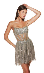 Alyce Paris Corset Fringe Short Homecoming Dress 4941