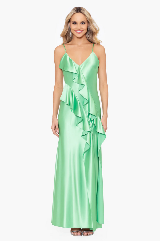 Betsy and Adam Ruffle Maxi Dress A26270