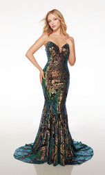 Alyce Strapless Sequin Prom Dress 61597