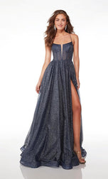 Alyce Glitter Illusion Prom Dress 61600