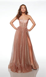 Alyce Glitter Illusion Prom Dress 61600