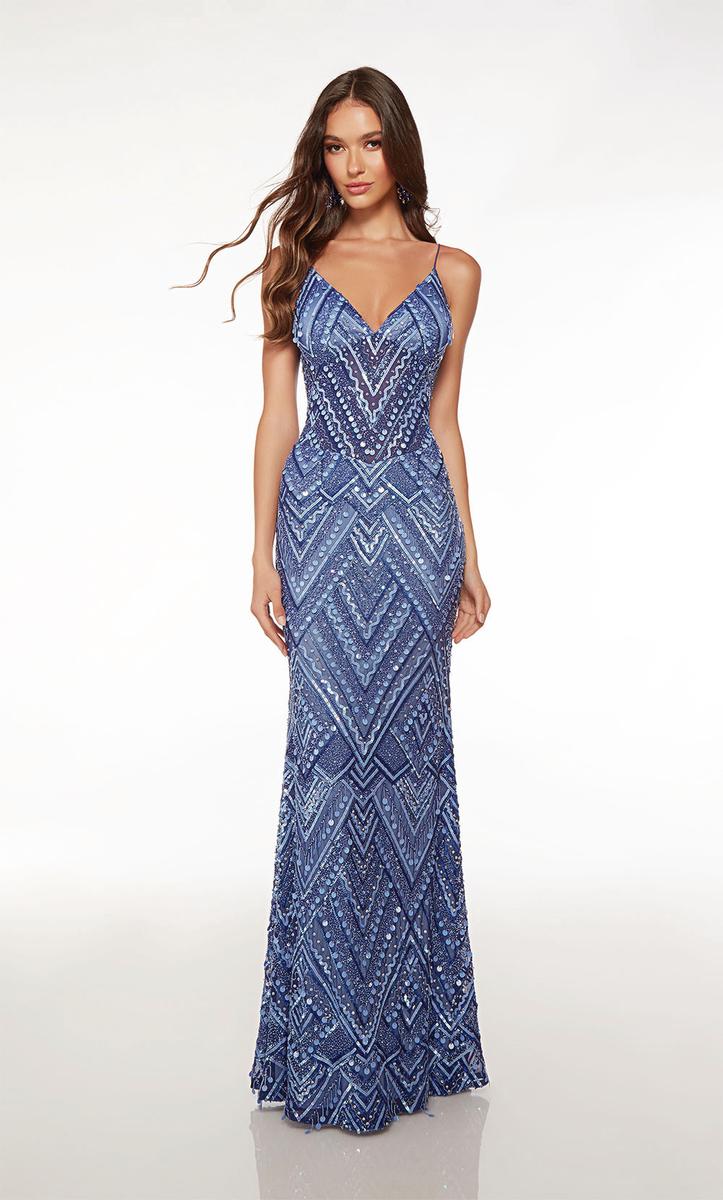 Alyce Geometric Sequin Prom Dress 61609