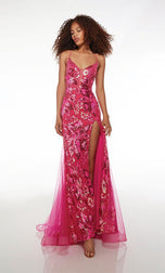 Alyce Floral Sequin Long Prom Dress 61617