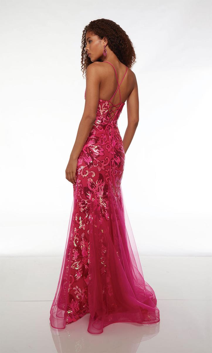 Alyce Floral Sequin Long Prom Dress 61617