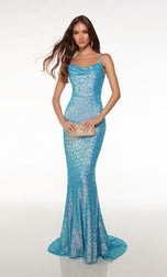 Alyce Paris Sequin Cowl Neck Prom Dress 61626