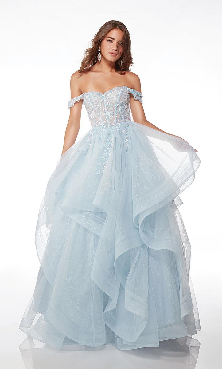 Alyce Corset Tiered Ball Gown Prom Dress 61636